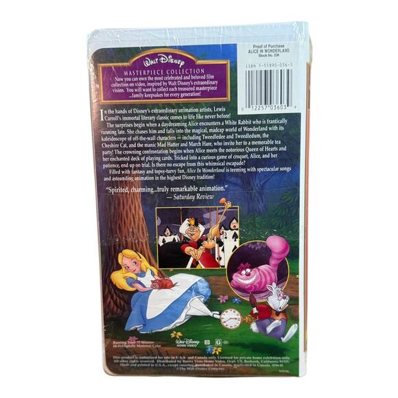 Walt Disney's Alice In Wonderland VHS Tape - New! - Picture 3 of 7